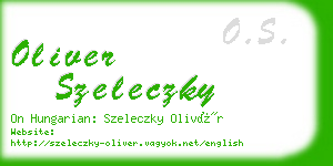 oliver szeleczky business card